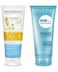 Bioderma ABC Derm & Photoderm Комплект - Почистващ гел и Слънцезащитно мляко, SPF50+, 2 x 200 ml	 - 1t