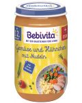Био ястие Bebivita - Зеленчуци, спагети и пилешко, 250 g - 1t