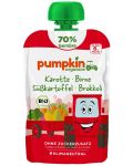 Био пюре Pumpkin Organics - Пауч с морков, круша и сладък картоф, 100 g - 1t