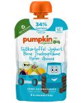 Био пюре Pumpkin Organics - Пауч със сладък картоф, йогурт, сливи и овесени ядки, 100 g - 1t