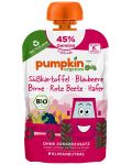 Био пюре Pumpkin Organics - Пауч със сладък картоф, боровинка, цвекло и овесени ядки, 100 g - 1t