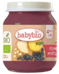 Био плодово пюре Babybio - Ябълка и синя боровинка, 130 g  - 1t