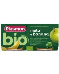 Био пюре Plasmon - Банан и ябълка, 6 м+, 2 х 80 g   - 1t