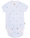 Боди с къс ръкав Bio Baby - Органичен памук, 62 cm, 3-4 месеца, синьо - 1t
