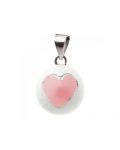 Медальон за бременни Bola - Бял с розово сърце - 1t