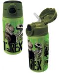 Бутилка за вода Graffiti T-Rex - Зелена, 500 ml - 1t