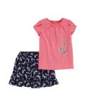 Детски комплект тениска и пола Carter's - Пеперуди, 7 години, 122 cm - 1t