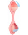 Дрънкалка с въртящи се топчета Canpol - Barbell, розова - 3t