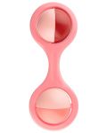 Дрънкалка с въртящи се топчета Canpol - Barbell, розова - 1t