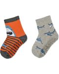 Чорапи със силиконова подметка Sterntaler - Акули, 21/22 размер, 2 чифта - 1t