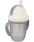 Чаша с Flip-top сламка Canpol babies - Matte Pastels,  210 ml, сива - 2t