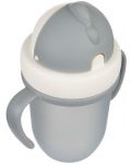 Чаша с Flip-top сламка Canpol babies - Matte Pastels,  210 ml, сива - 4t