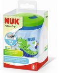 Чаша със сламка NUK Evolution - Action Cup, Chameleon, синя, 230 ml - 2t