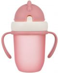 Чаша с Flip-top сламка Canpol babies - Matte Pastels,  210 ml, розова - 1t