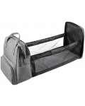 Чанта за количка, раница и детско креватче 3 в 1 Feeme - Сива - 4t