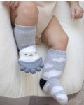 Чорапи с чесалка за зъби BabyJem - Boys, 6-12 месеца, Grey - 2t