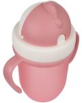 Чаша с Flip-top сламка Canpol babies - Matte Pastels,  210 ml, розова - 4t