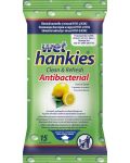 Clean & Refresh Антибактериални мокри кърпи, лимон, 15 броя, Wet Hankies - 1t