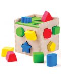 Дървена играчка Woody - Сортер, цветни фигурки - 1t