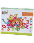 Игрален комплект Lelin - Дървени магнити, Цифри и знаци - 2t