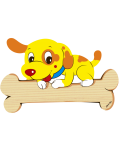 Дървена табела с име Dekori - Куче - 1t