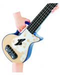 Дървена музикална играчка Hape - Укулеле рок енд рол, синьо - 3t