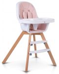 Дървено столче за хранене 2 в 1 Cangaroo - Hygge, розово - 1t