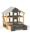 Дървена къща за кукли Bigjigs - Обзаведена, с отворен достъп - 2t