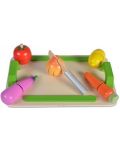 Дървена играчка Moni - Дъска за рязане със зеленчуци - 3t