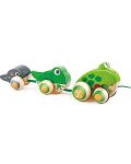 Дървена играчка за дърпане Hape - Семейство жабки - 1t