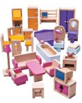 Дървен комплект Bigjigs - Мебели за кукленска къща - 1t