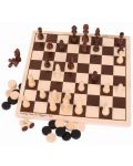 Дървена игра 2 в 1 Bigjigs - Шах и табла  - 3t