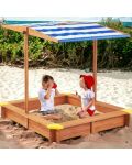 Дървен детски пясъчник със сенник Ginger Home - 118 х 118 х 118 cm - 7t