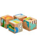 Дървен пъзел с кубчета Lucy&Leo - Диви животни - 6t