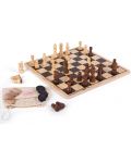 Дървена игра 2 в 1 Bigjigs - Шах и табла  - 2t