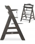 Дървено столче за хранене Hauck - Alpha Plus Select, charcoal - 3t