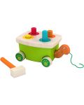 Дървена играчка Acool Toy - Костенурка с колелца и чукче - 1t