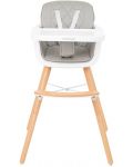 Дървено столче за храненe Kikka Boo - Woody, Сиво - 2t