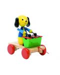 Дървена играчка за дърпане Woody - Куче с ксилофон - 1t
