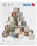 Дървени кубчета Micki Pippi - Букви и цифри - 6t