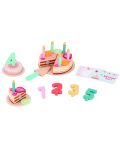 Дървен комплект Lelin - Торта за рожден ден, с аксесоари - 1t