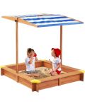 Дървен детски пясъчник със сенник Ginger Home - 118 х 118 х 118 cm - 3t