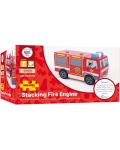 Дървена играчка за нанизване Bigjings - Пожарна - 3t