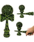 Дървена игра за сръчност Kruzzel - Кендама, зелено и черно - 2t