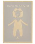 Дървена картичка за бебе Bam Bam - Born to be wild - 1t