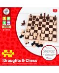 Дървена игра 2 в 1 Bigjigs - Шах и табла  - 4t