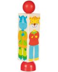 Дървена играчка Goki - Въртящ се пъзел, Животни - 1t
