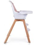 Дървено столче за хранене 2 в 1 Cangaroo - Hygge, розово - 3t