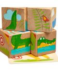 Дървен пъзел с кубчета Lucy&Leo - Диви животни - 5t