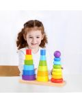 Дървена играчка за нанизане 3 в 1 Tooky Toy - Пирамиди - 3t